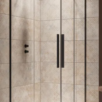 Usa de dus glisanta Radaway Furo Black KDD 90cm deschidere stanga imagine