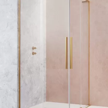 Usa de dus glisanta Radaway Furo SL KDD Gold 120cm deschidere dreapta auriu lucios imagine