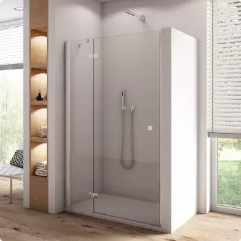 Usa de dus pivotanta cu segment fix SanSwiss Annea AN13 100cm stanga sticla securizata 6mm imagine