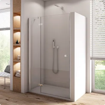 Usa de dus pivotanta cu segment fix SanSwiss Annea AN13 80cm dreapta  sticla securizata 6mm imagine