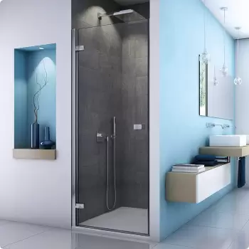 Usa de dus pivotanta Sanswiss Escura Aquaperle 100cm stanga sticla securizata transparenta 6mm profil slefuit lucios imagine