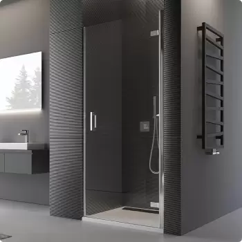 Usa de dus pivotanta Sanswiss Pur Aquaperle 90cm stanga sticla securizata transparenta 8mm profil crom imagine