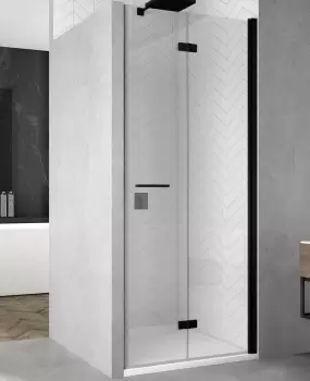 Usa de dus pliabila SanSwiss Solino Black Line SOLF1 80cm dreapta sticla securizata 6mm imagine