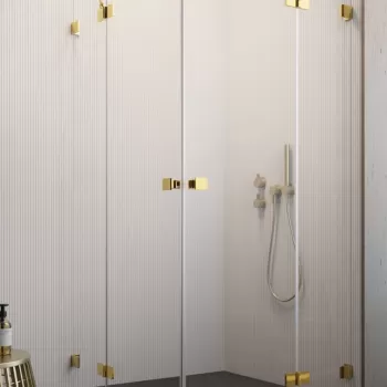 Usa de dus Radaway Essenza Pro KDD Gold 90cm orientare stanga auriu lucios imagine