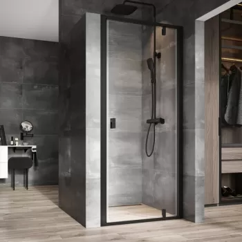 Usa de nisa batanta Ravak Nexty NDOP1-80 80cm sticla transparenta 6mm profil negru imagine