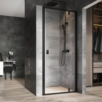 Usa de nisa batanta Ravak Nexty NDOP1-80  80cm  sticla transparenta 6mm  profil negru imagine