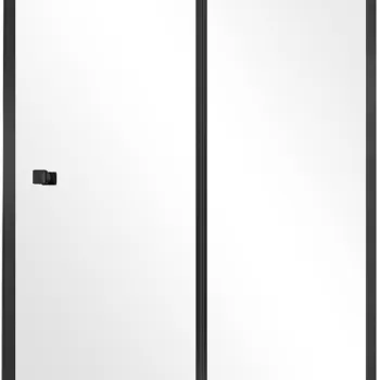 Usa de nisa culisanta Besco Duo Slide 110cm sticla transparenta securizata 6 mm profil negru imagine