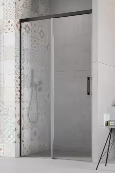 Usa de nisa culisanta Radaway Idea Black DWJ 100 L stanga 100cm profil negru imagine