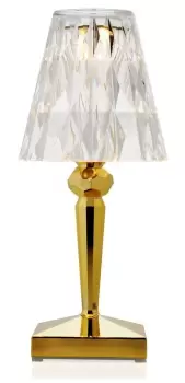 Veioza Kartell Battery design Ferruccio Laviani LED 0.8W h22cm auriu metalizat imagine