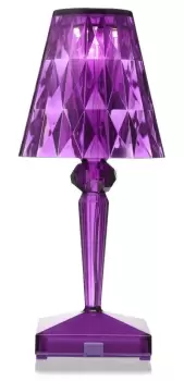 Veioza Kartell Battery design Ferruccio Laviani LED 0.8W h22cm violet pruna transparent imagine