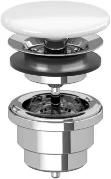 Ventil fix Villeroy & Boch pentru lavoare fara preaplin capac ceramic alb imagine