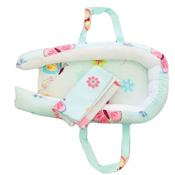 Baby Nest Somnart: Cosulet bebelusi + Salteluta 42x84x2 cm + Paturica 70x70 cm model Fluturi imagine