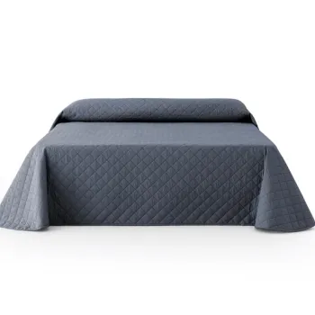 Cuvertura de pat velour, Somnart, 220x240 cm, gri imagine