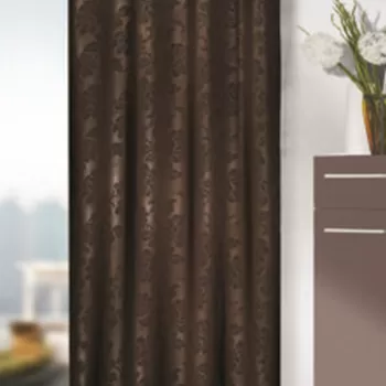 Draperie blackout, cu inele, L135 x H245, maro imagine