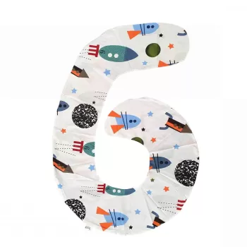 Husa aditionala pentru Perna mutifunctionala SomnArt de gravide Mami, Rachete imagine