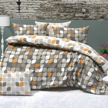 Lenjerie de pat 4 piese, Bumbac Ranforce, cearceaf pat clasic, cearceaf pilota 200x230, 2 fete perna 50x70, 2 fete perna 70x70, RNFN 274 imagine