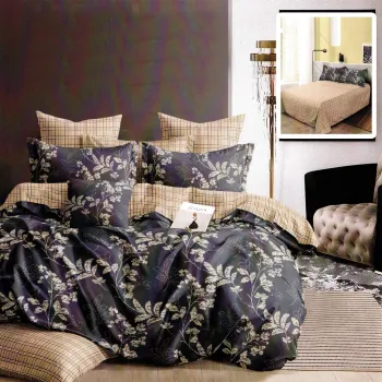 Lenjerie de pat finet 6 piese, cearceaf pat clasic, cearceaf pilota 200x230, 2 fete perna 50x70, 2 fete perna 70x70, Extra, M366 imagine