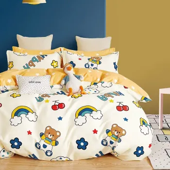 Lenjerie de pat Percale 2PXXL, 4 piese, cearceaf pat clasic 240cm x 260cm, cearceaf pilota 200cm x 230cm, 2 fete perna 50 x 70, PRC83 imagine