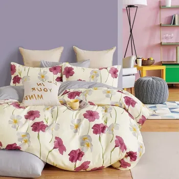 Lenjerie de pat Percale 2PXXL, 4 piese, cearceaf pat clasic 240cm x 260cm, cearceaf pilota 200cm x 230cm, 2 fete perna 50 x 70, PRC87 imagine