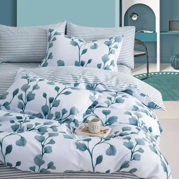 Lenjerie de pat Percale 2PXXL, 4 piese, cearceaf pat clasic 240cm x 260cm, cearceaf pilota 200cm x 230cm, 2 fete perna 50 x 70, PRC88 imagine