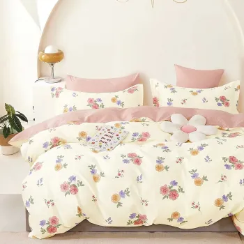 Lenjerie de pat Percale 2PXXL, 4 piese, cearceaf pat clasic 240cm x 260cm, cearceaf pilota 200cm x 230cm, 2 fete perna 50 x 70, PRC95 imagine