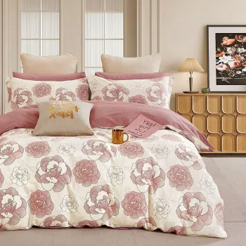 Lenjerie de pat Percale 2PXXL, 4 piese, cearceaf pat clasic 240cm x 260cm, cearceaf pilota 200cm x 230cm, 2 fete perna 50 x 70, PRC97 imagine