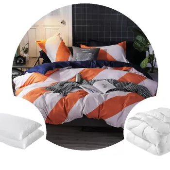 Pachet 1 Lenjerie de pat A50.482 microfibra imprimata + 1 pilota 200x220 + 2 perne 50x70 imagine