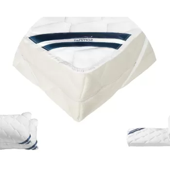 Pachet 1 Protectie pentru saltea Superior Plus, 160x200 + Pilota de vara Superior Plus, 180x200 + 2 Perna Superior Plus, 50x70, 100% bumbac imagine