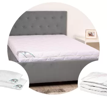 Pachet 1 Saltea hipoalergica SomnART 180x200x16 cm + Protectie matlasata pentru saltea + 2 perne 50x70 imagine