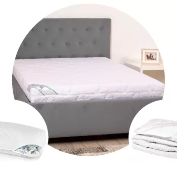 Pachet 1 Saltea hipoalergica SomnART 90x200x16 cm + Protectie matlasata pentru saltea + 1 perna 50x70 imagine