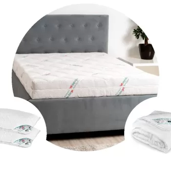 Pachet 1 Saltea HypoallergenicMed Antibacteria SomnART 140x200x18 cm + Pilota HypoallergenicMed 180x200 + 2 perne 50x70 imagine