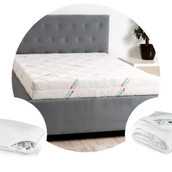 Pachet 1 Saltea HypoallergenicMed Antibacteria SomnART 90x200x18 cm + Pilota HypoallergenicMed 150x200 + 1 perna 50x70 imagine