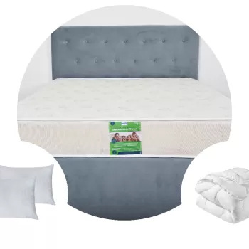 Pachet 1 Saltea ortopedica SomnART DORMA, cu arcuri, 140x200x20 cm + 1 Pilota matlasata 180x200 + 2 perne 50x70 imagine