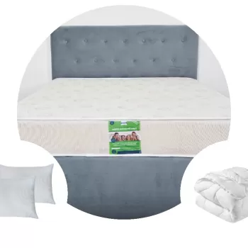 Pachet 1 Saltea ortopedica SomnART DORMA, cu arcuri, 160x200x20 cm + 1 Pilota matlasata 200x220 + 2 perne 50x70 imagine