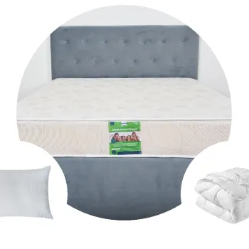 Pachet 1 Saltea ortopedica SomnART DORMA, cu arcuri, 90x200x20 cm + 1 Pilota matlasata 150x200 + 1 perna 50x70 imagine