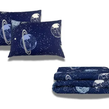 Pachet Promo: 1 Pilota bumbac Cosmos 200x220+ 2 Perna bumbac Cosmos 50x70 imagine