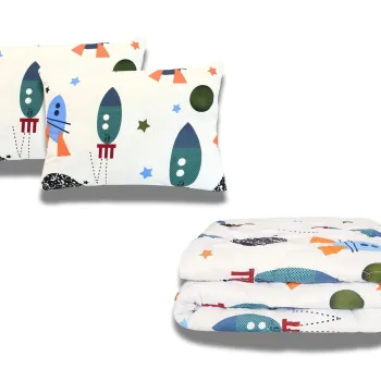 Pachet Promo: 1 Pilota bumbac Rachete 200x220+ 2 Perna bumbac Rachete 50x70 imagine