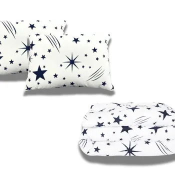 Pachet Promo: 1 Pilota bumbac Stelute 200x220+ 2 Perna bumbac Stelute 50x70 imagine