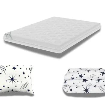 Pachet Promo: Saltea HypoallergenicMed PolyCotton 90x200x16 + Pilota bumbac Stelute 150x200 + 1 Perna bumbac Stelute 50x70 imagine