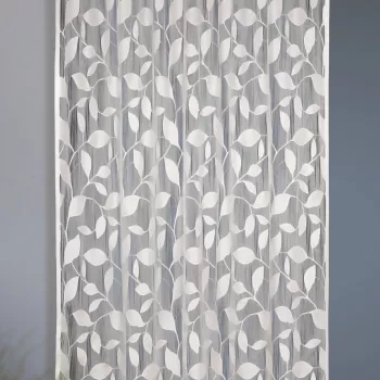 Perdea living, Freddy, pentru prindere pe teava, L140cm x H245, alb imagine