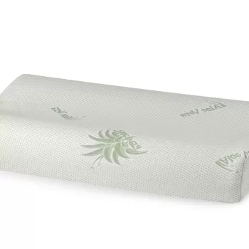 Perna ergonomica Memory Aloe Vera Somnart, sustinere exacta pentru gat si cap, husa detasabila, 42x72x12 cm imagine