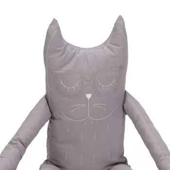 Perna in forma de pisica SomnArt, bumbac, umplutura lavanda, Gri imagine