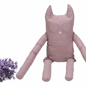 Perna in forma de pisica SomnArt, bumbac, umplutura lavanda, Roz imagine