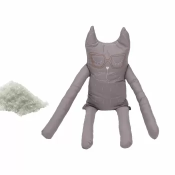 Perna in forma de pisica SomnArt, bumbac, umplutura sare, Gri imagine