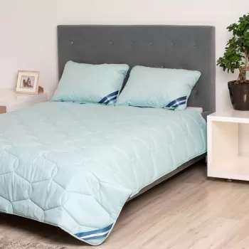 Pilota bumbac Somnart Bella 180x200cm, umplutura 200 g/mp, de vara, blue imagine