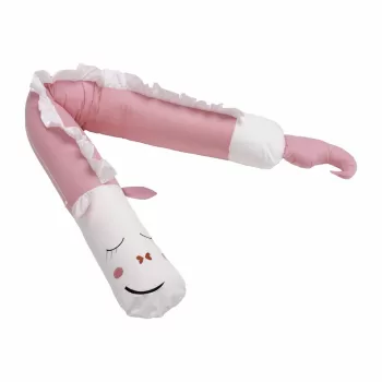 Protectie laterala pentru patut, Dragon, Roz, 25x180 cm imagine