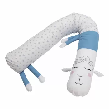 Protectie laterala pentru patut, Oita, Albastru, 25x180 cm imagine