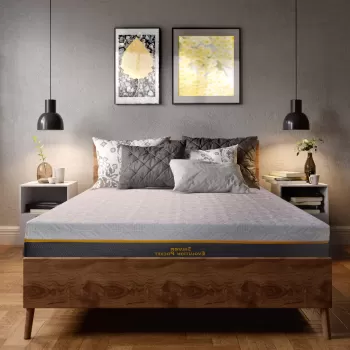 Saltea cu memorie si arcuri individuale Somnexpert Silver Evolution Pocket Spring 140x200, inaltime 24 cm, husa detasabila, fermitate medie imagine