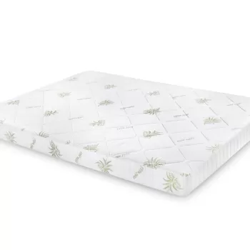 Saltea cu spuma poliuretanica SomnART FermiMax Aloe Vera 120x200, inaltime 15 cm, anatomica, husa lavabila si detasabila cu fermoar, rulata, fermitate ridicata imagine