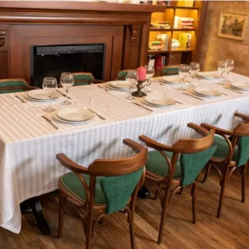 Set 2 fete de masa Damasc Somnart, 160x220 cm, 100% bumbac damasc, 8 persoane imagine